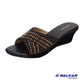 WALKAR LADIES WEDGE BLACK