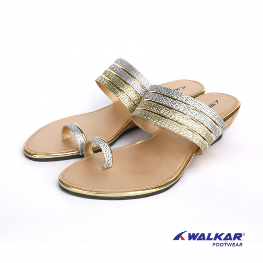 WALKAR LADIES CASUAL SANDAL GOLDEN-660207225